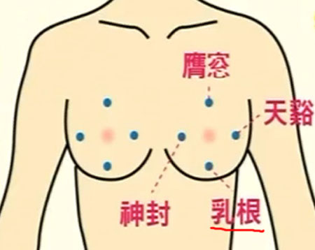 乳根穴→治咳嗽、氣喘